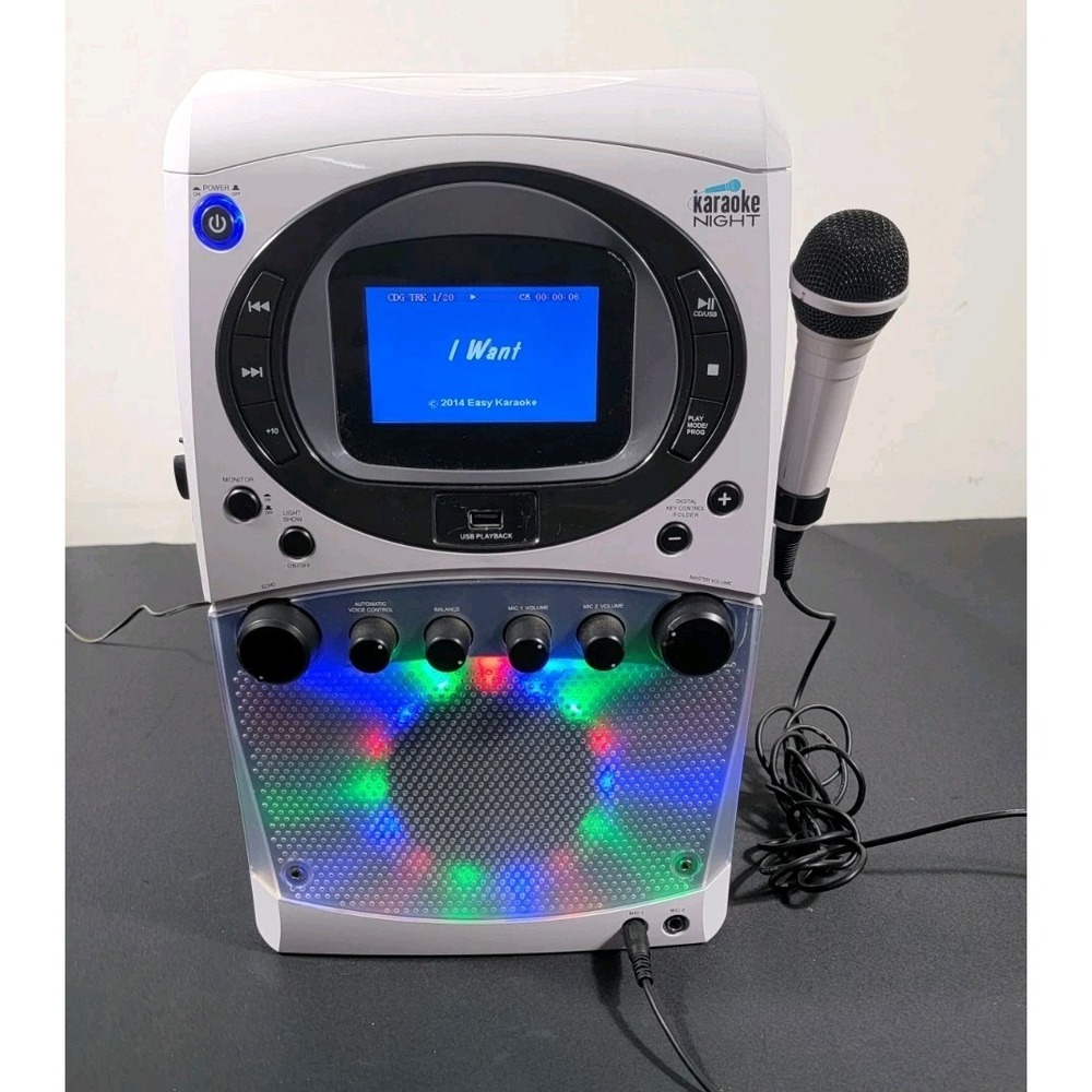 Karaoke Machine‎ Night KN355 CD+G Karaoke System Complete Tested Working